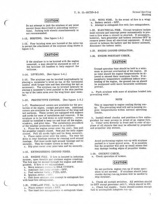 Cessna TL-19D Series 1956 Maintenance Instructions Ground Handling, Servicing, and Airframe   (1L-19(T)D-2-2)