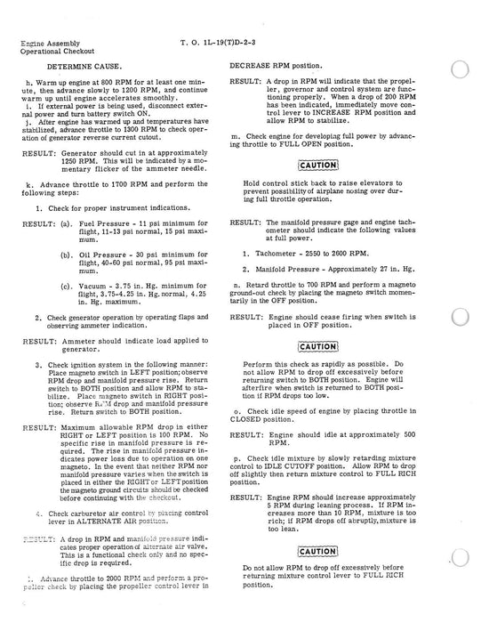Cessna TL-19D Series 1956 Maintenance Instructions Power Plant and Related Systems (1L-19(T)D-2-3)