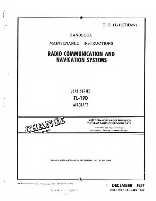 Cessna TL-19D Series 1957 Maintenance Manual Radio Communication and Navigation Systems(1L-19(T)D-2-7)