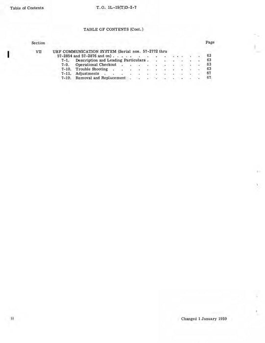 Cessna TL-19D Series 1957 Maintenance Manual Radio Communication and Navigation Systems(1L-19(T)D-2-7)