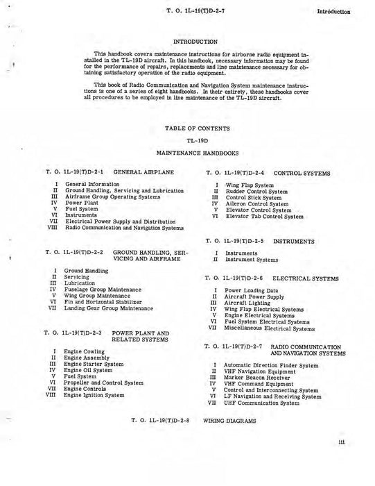 Cessna TL-19D Series 1957 Maintenance Manual Radio Communication and Navigation Systems(1L-19(T)D-2-7)