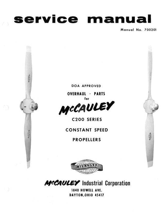 McCauley Propellers C200 Series Constant Speed Maintenance, Overhaul, Parts (700201)