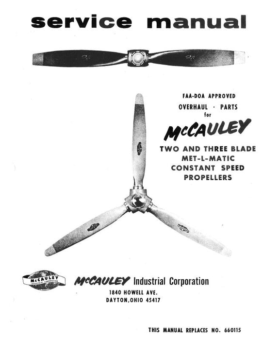 McCauley Propellers 2 & 3 Blade Constant Speed Props Maintenance Manual (720415)