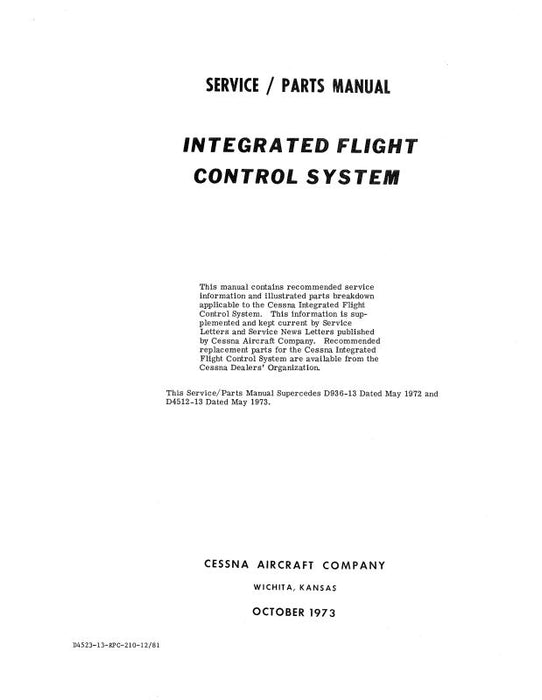 Cessna Integrated Flight Control System Maintenance & Parts Manual (D4523-13)