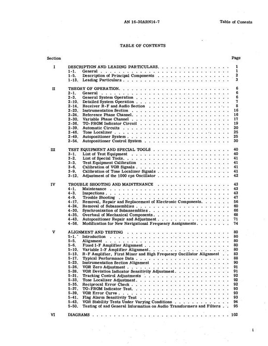 Collins AN-ARN-14,14C 1953 Maintenance Instruction Handbook (AN-16-30ARN14-7)