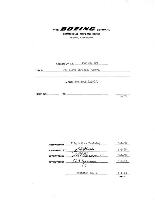 Boeing  707-300B Flight Training Manual