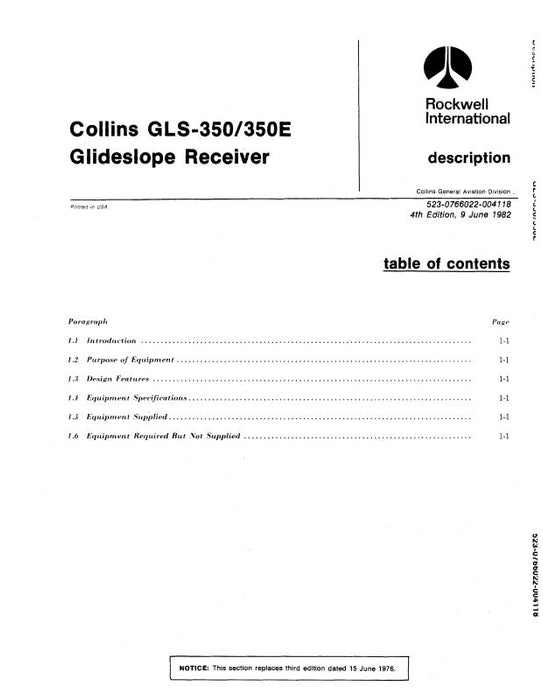 Collins MKR350,MKL350-351,AUD250-250H Maintenance, Installation, Operations (523-0766031-105)