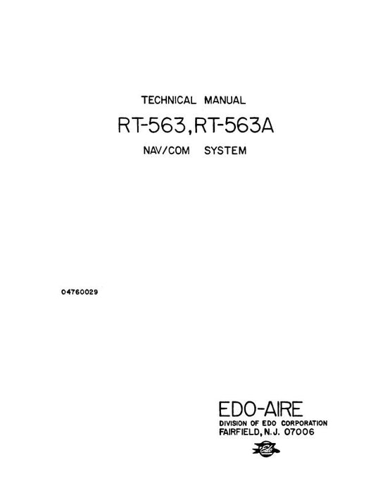 Edo-Aire RT-563, RT-563A Nav-Com System Maintenance Manual (4760029)