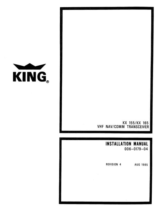 King KX 155-165 VHF NAV-COM 1980 Maintenance Manual (006-0179-02-M)