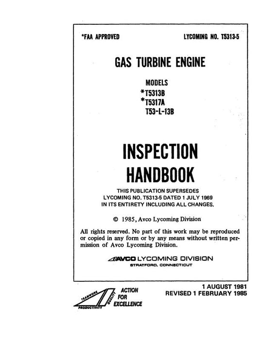 Lycoming T53-13B, T53-L-13B Inspection Handbook (T5313-5)