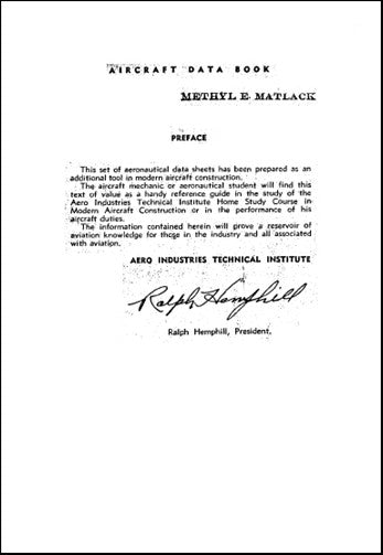US Government Aircraft Data Book 1943 Data Book (USAIRCRAFTDATA-43-C)