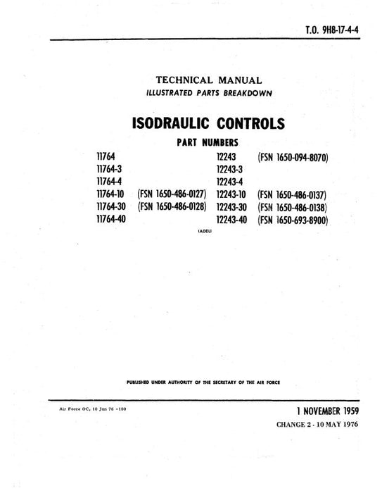 Adel Isodraulic Controls Illustrated Parts (9H8-17-4-4)