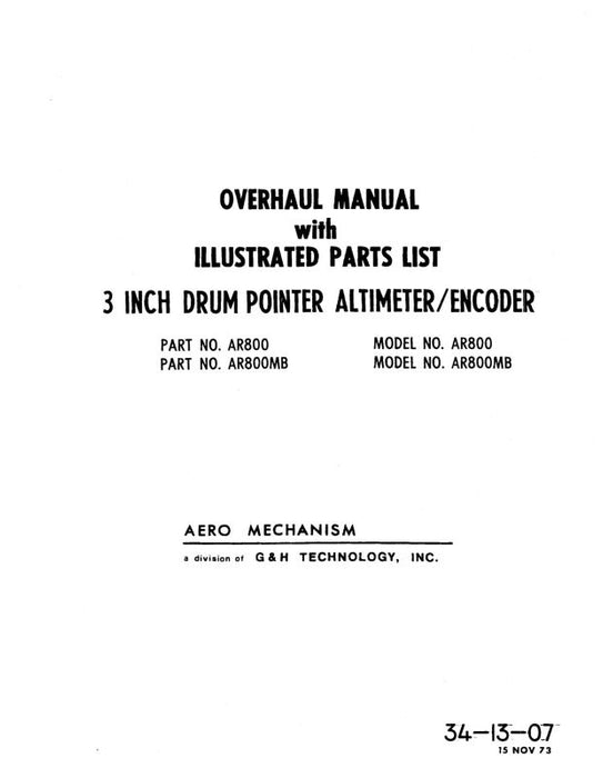 Aero Mechanism Model AR800, AR800MB 1973 Overhaul with Illustrated Parts (34-13-04)