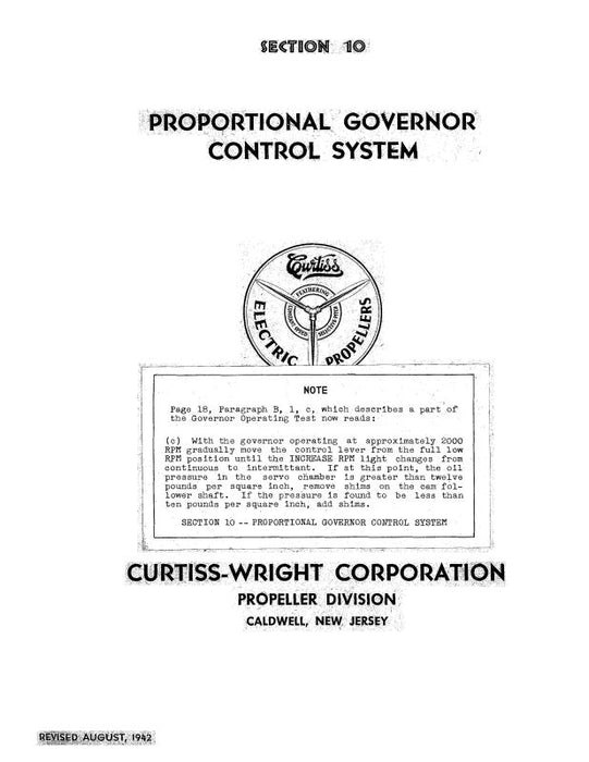 Curtiss-Wright Electric Propellers 1944 Parts Catalog With Instructions (03-20BJ-2,--1)