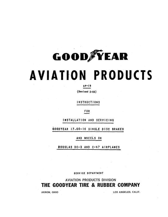Goodyear AP-19 Single Disc Brakes Instructions for Installation & Servicing (GYAP19-IN-C)
