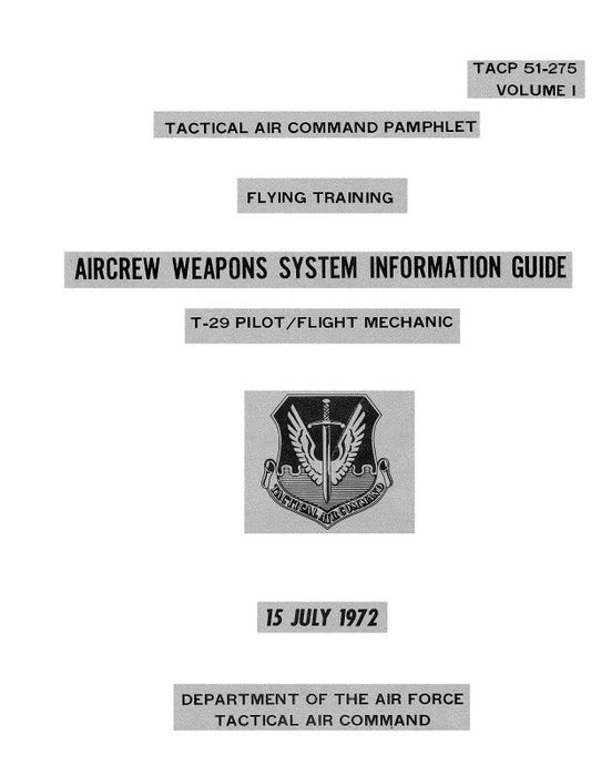 Consolidated T-29 Pilot-Flight Mechanic Training Guide (TACP-51-275)