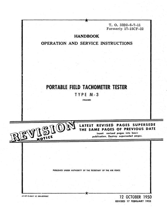 Interstate Portable Field Tachmeter Tester Operation & Maintenance Manual (33D2-6-7-11)