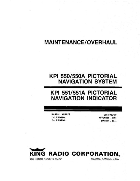 King KPI 550-550A Pictoral Navigation Maintenance, Overhaul, Installation (006-5022-00)