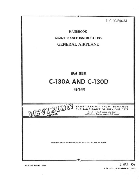 Lockheed C-130A, C-130D 1959 Maintenance Instruction (1C-130A-2-1,--2)