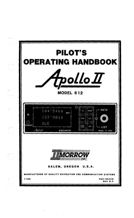 II Morrow Inc Apollo II Model 612 Pilot's Operating Handbook (985)