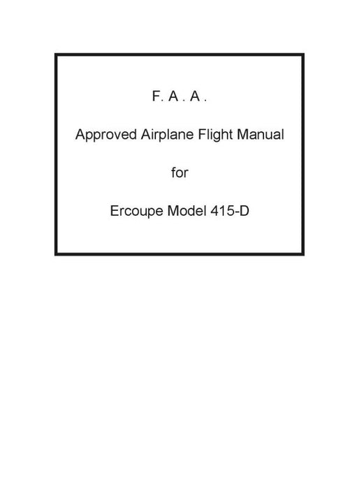 Ercoupe  415D Flight Manual (ER415D-F-C)