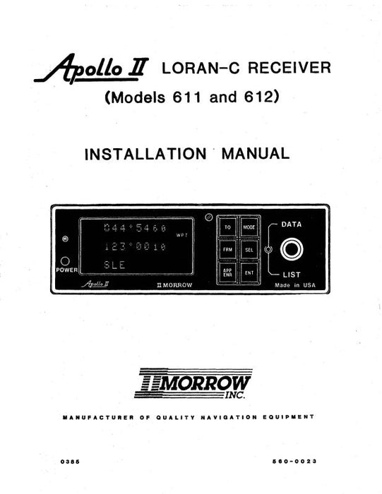 II Morrow Inc Apollo II 611,612,612B,614P Installation Manual (560-0023A)