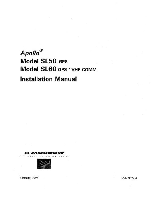 II Morrow Inc Apollo SL50,60 GPS 1997 Installation Manual (560-0957-00)
