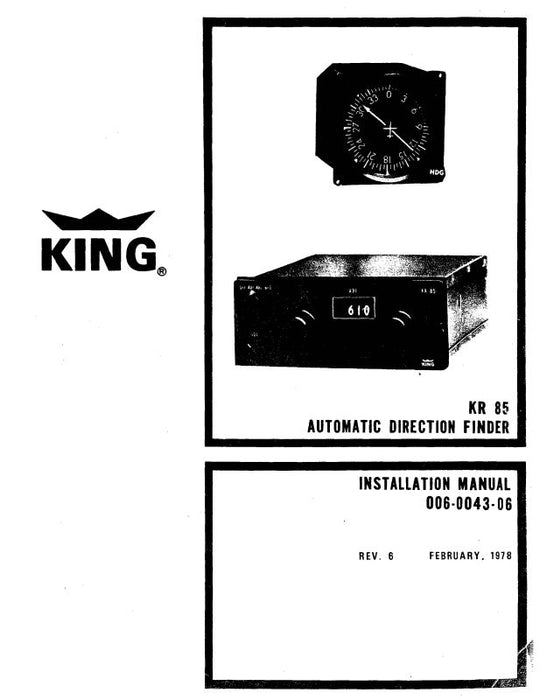 King KR85 Auto Direction Finder Maintenance, Overhaul, Installation (006-0043-05)