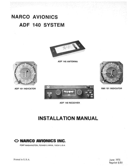 Narco ADF 140 System 1974 Installation Manual (03404-0620)