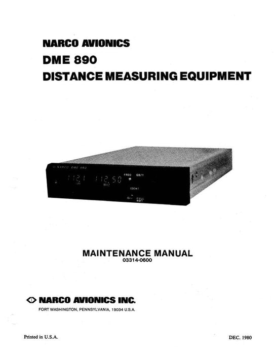 Narco IDME 891-890 System 1983 Maintenance, Installation, Operation (03315-0620)
