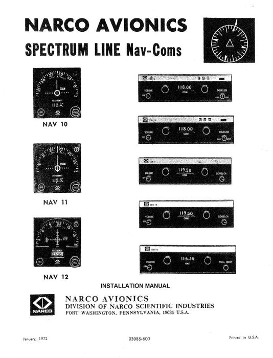 Narco Nav 10,11,12,14 Series Installation (03088-620)