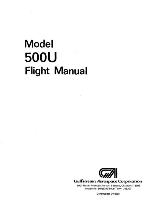 Aero Commander 500U 1966-67 Flight Manual (AC500U66-67-F-C)