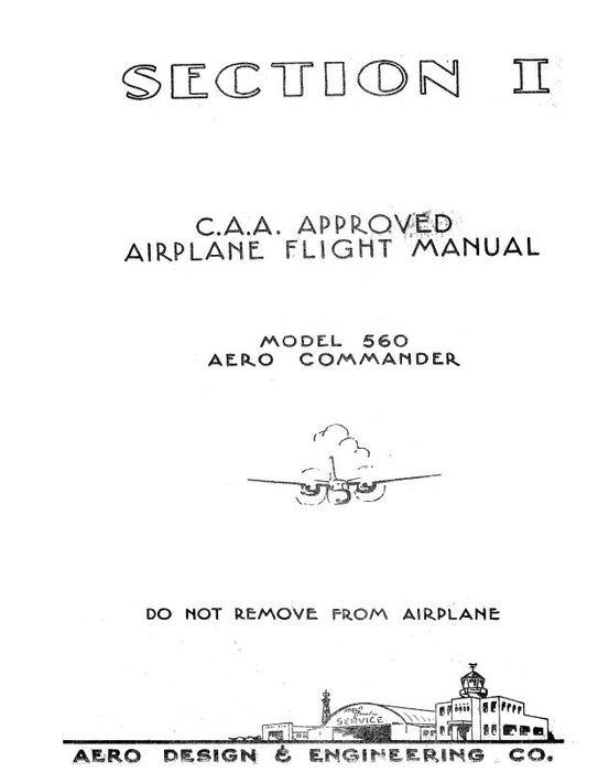Aero Commander 560 1954-55 Flight Manual (AC560-54-55-F-C)