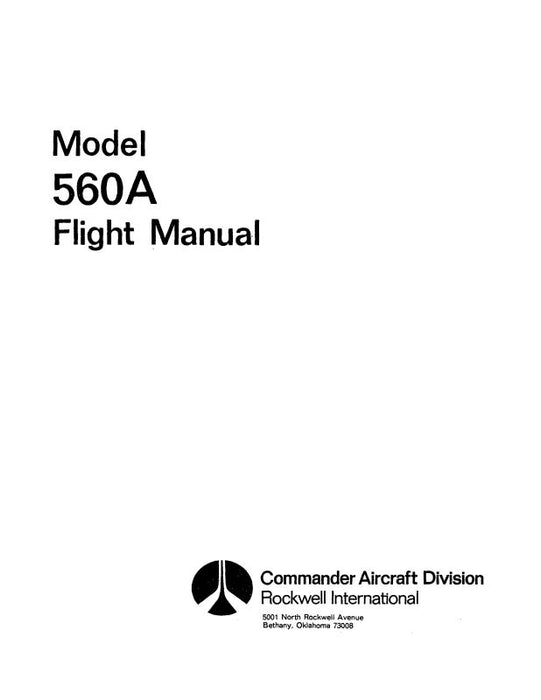 Aero Commander 560A 1955-56 Flight Manual (AC560A55-56-F-C)