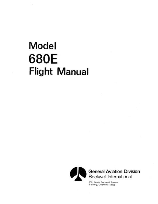 Aero Commander 680E 1958-60 Flight Manual CAA approved (AC680E-CL-C)