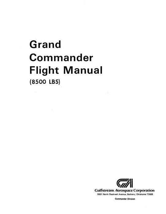 Aero Commander 680FL (8500 LBS) 1963-69 Flight Manual (680FL)