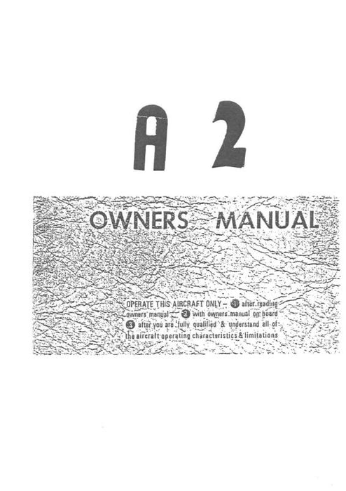Alon Aircoupe Alon A2 Aircoupe 1965 Owner's Manual (ALA265)