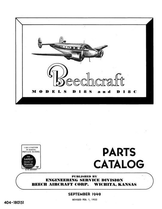 Beech D18S Series Parts Catalog (404-180151)
