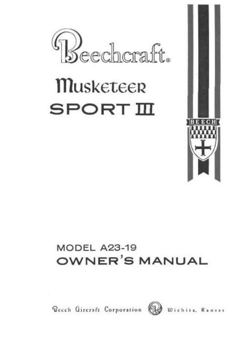Beech A23-19Musketeer Sport III Owner's Manual (169-590002-1-1A)