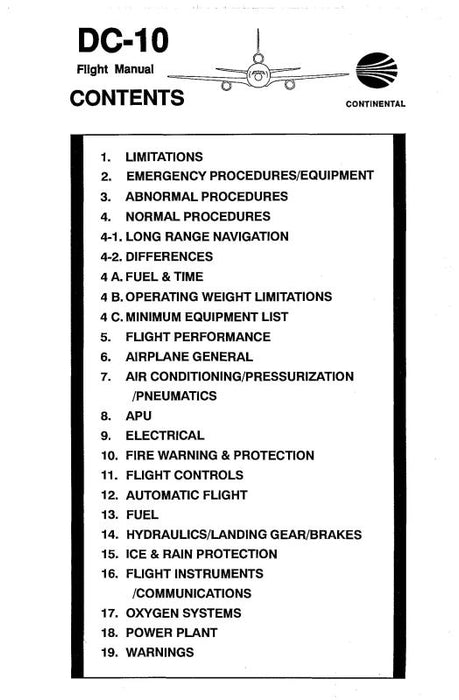 McDonnell Douglas DC-10 1996 Flight Manual (MCDC10-96-F-C)