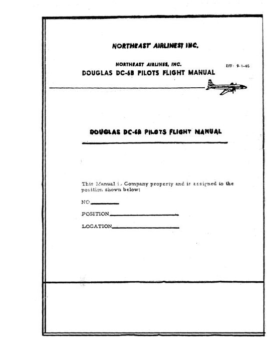 Douglas DC-6B Pilots Flight Manual 1965 (MCDC6B 65 F C)