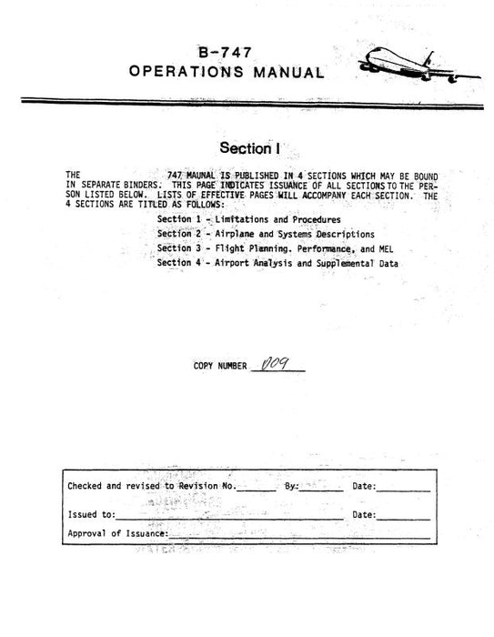 Boeing B-747 Operations Manual 1985 (BO747 85 OP C)
