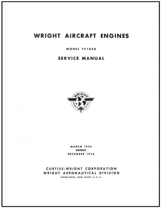 Wright Aeronautical TC18EA Series Service Manual 1956 (WRTC18EAM)
