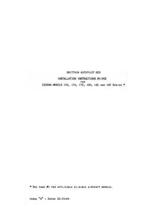 Brittain Industries B2D Autopilot  Installation Manual (BNB2D-IN-C)