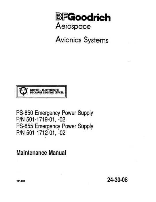 B.F. Goodrich PS-850-855 Emergency Power Supply Maintenance Manual (TP-483)