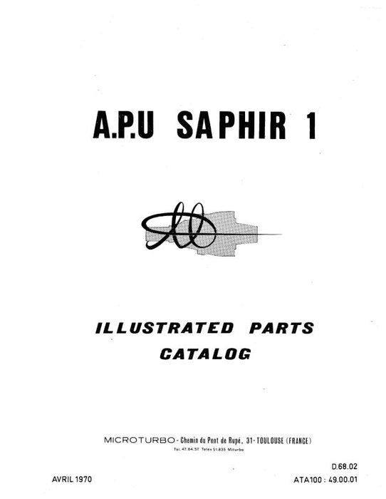 Microturbo Saphir 1 A.P.U Illustrated Parts 1970 (MISAPHIR-P-C)