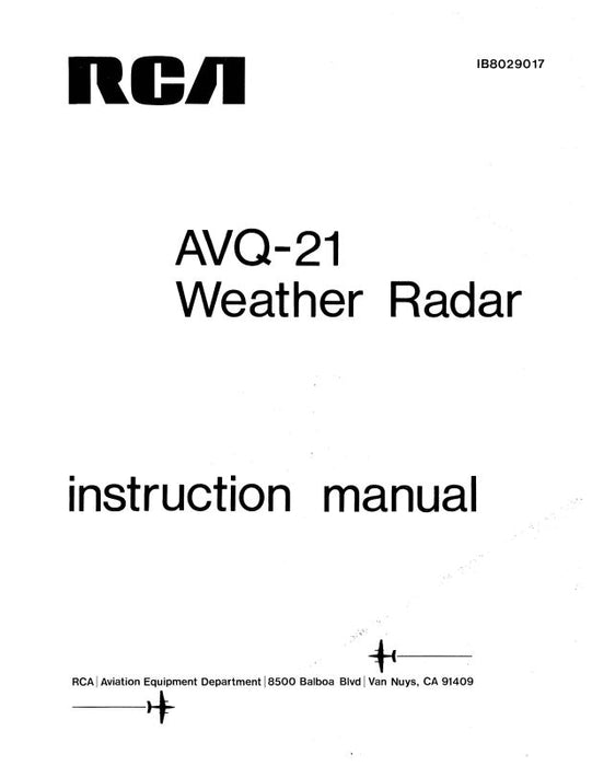 RCA - Primus - Honeywell - Sperry AVQ 21 Weather Radars Maintenance Manual (1B8029017)