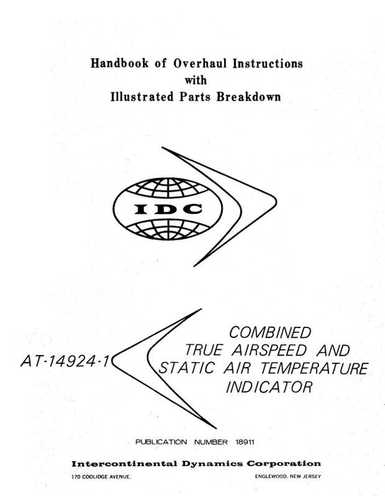 Intercontinental Dynamics Corp True Airspeed Overhaul With Illustrated Parts 1967 (18911)