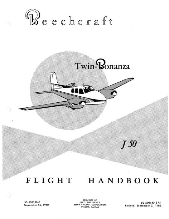Beech J50 Revised 1963 Flight Handbook (50-590126-3)