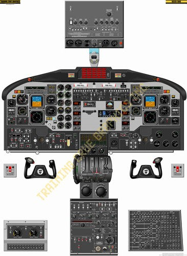 Aviation Training Graphics Beech 1900D Handheld Cockpit Poster